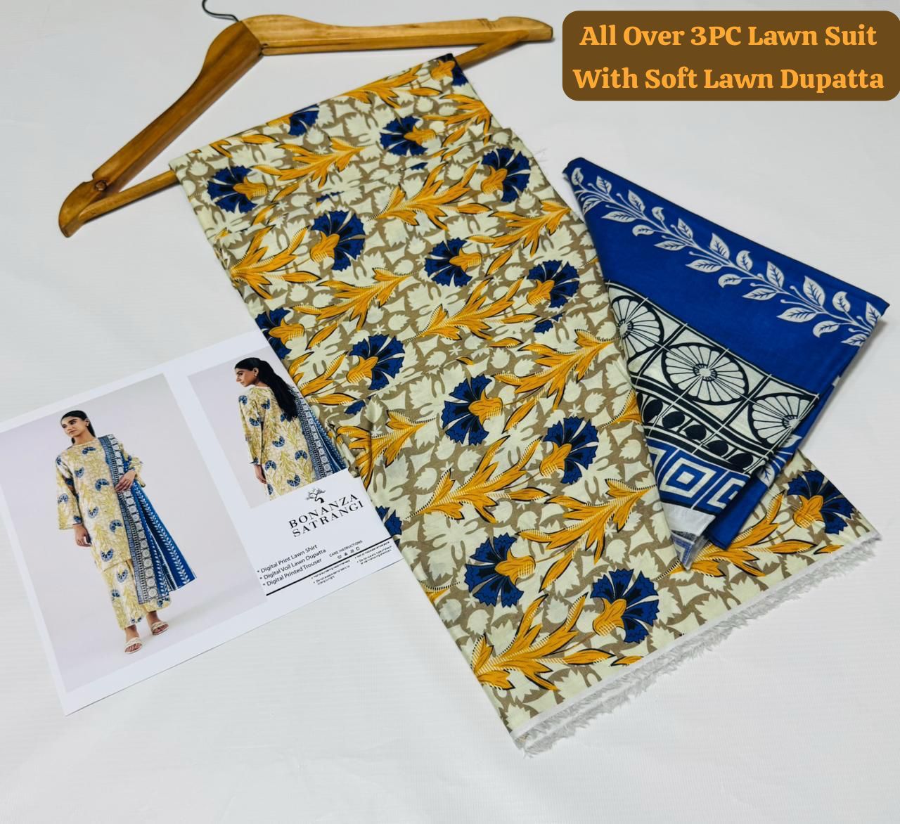 BONANZA SATRANGI 3 piece Print Vol