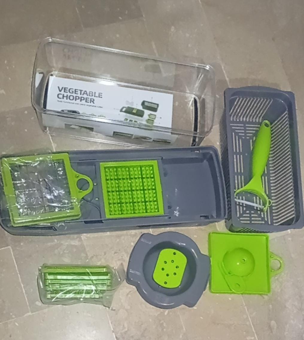 16-In-1 Multifunctional Vegetable Chopper & Slicer with Colander Basket and Storage Container