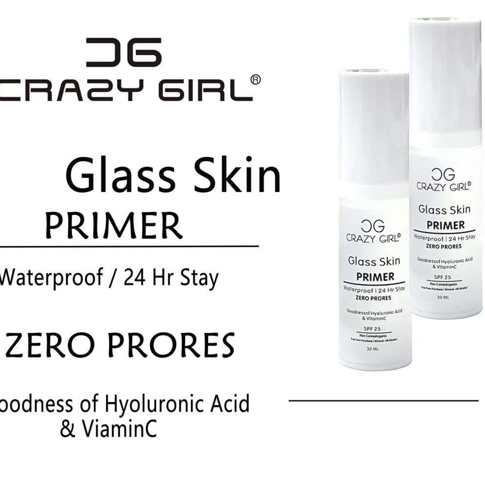 Crazy Girl Glass Skin Primer: Pore-Blurring, Hydrating & Illuminating Primer for a Flawless, Glass-Like Finish | 30ml