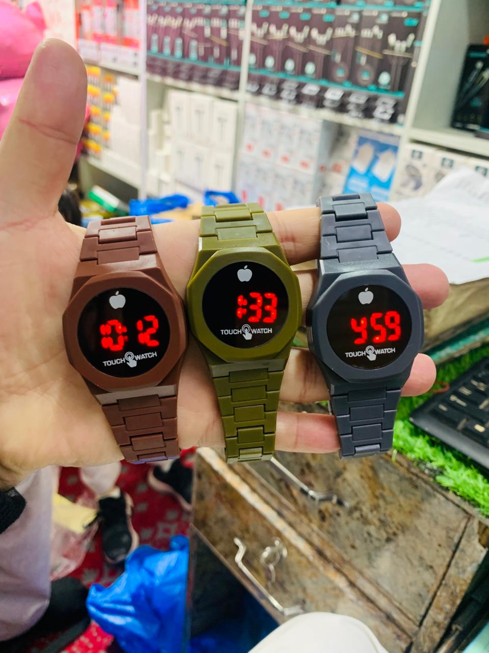Touch Watch | LED Digital Wrist Watch | Stylish Time Display | Unisex Fashion Accessory | Black
