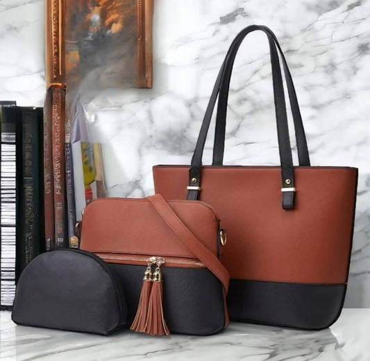 3 Piece Tote Handbag Elegant Design Premium