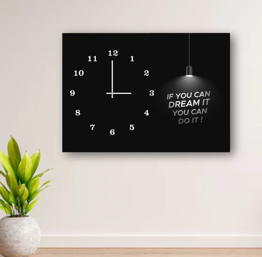 Inspirational Wooden Wall Clock – 12x16” Digital Print, Battery-Free, Hook Hanging Decor