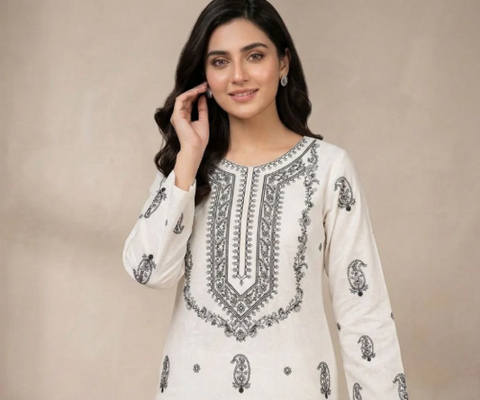 LAWN Shirt Front HEAVY Embroidery
