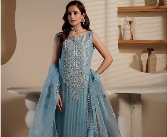 Presenting The Most Hit Brand Maryam’s Hit Code Article 3pc Unstitched Organza Suit