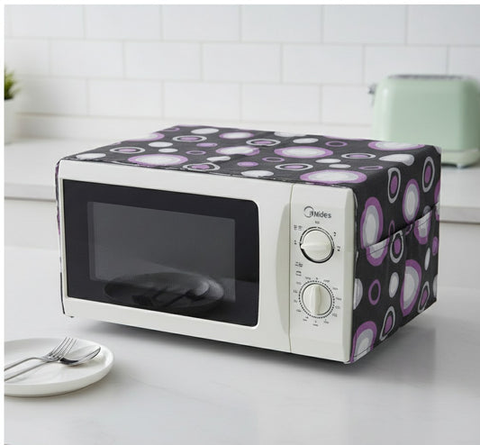 Oven Cover Kitchen Microwave Cover Waterproof Oil Dust Double Pockets Microwave Oven Cover (Random Design)