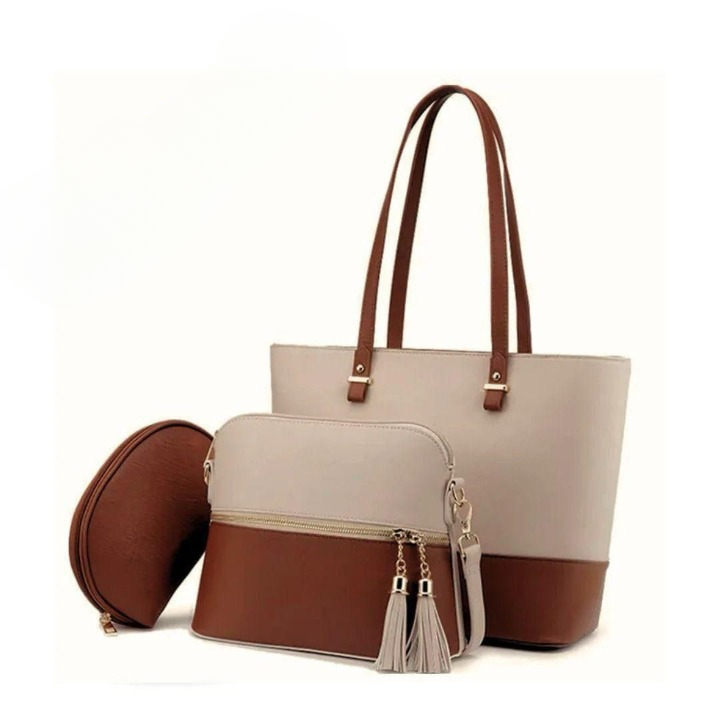 3 Piece Tote Handbag Elegant Design Premium