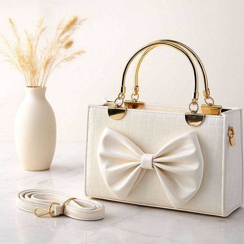 Crocodile Bow Handbag Elegant Stylish