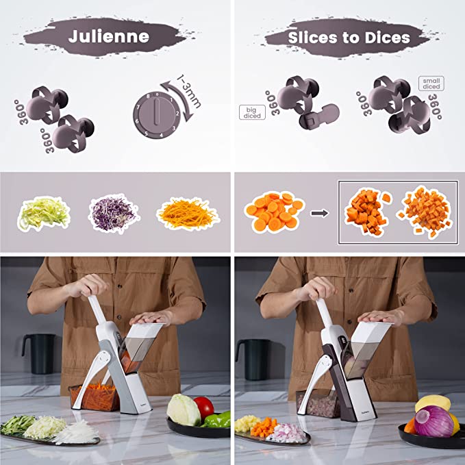 Mandoline Food Slicer Vegetable Cutter, Safe Food Chopper (random color)