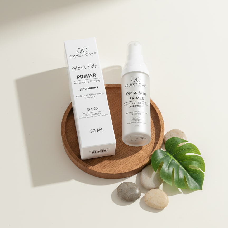 Crazy Girl Glass Skin Primer: Pore-Blurring, Hydrating & Illuminating Primer for a Flawless, Glass-Like Finish | 30ml