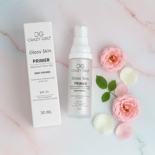 Crazy Girl Glass Skin Primer: Pore-Blurring, Hydrating & Illuminating Primer for a Flawless, Glass-Like Finish | 30ml
