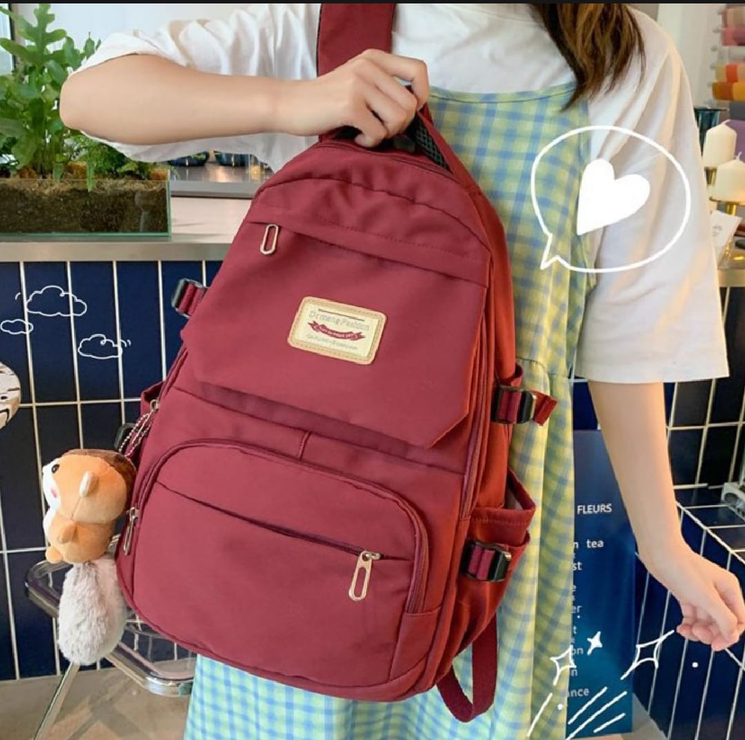 Korean Style School Bag | Large Capacity Nylon Backpack
