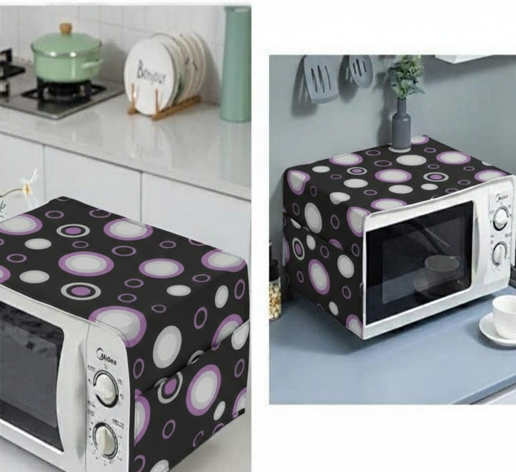 Oven Cover Kitchen Microwave Cover Waterproof Oil Dust Double Pockets Microwave Oven Cover (Random Design)