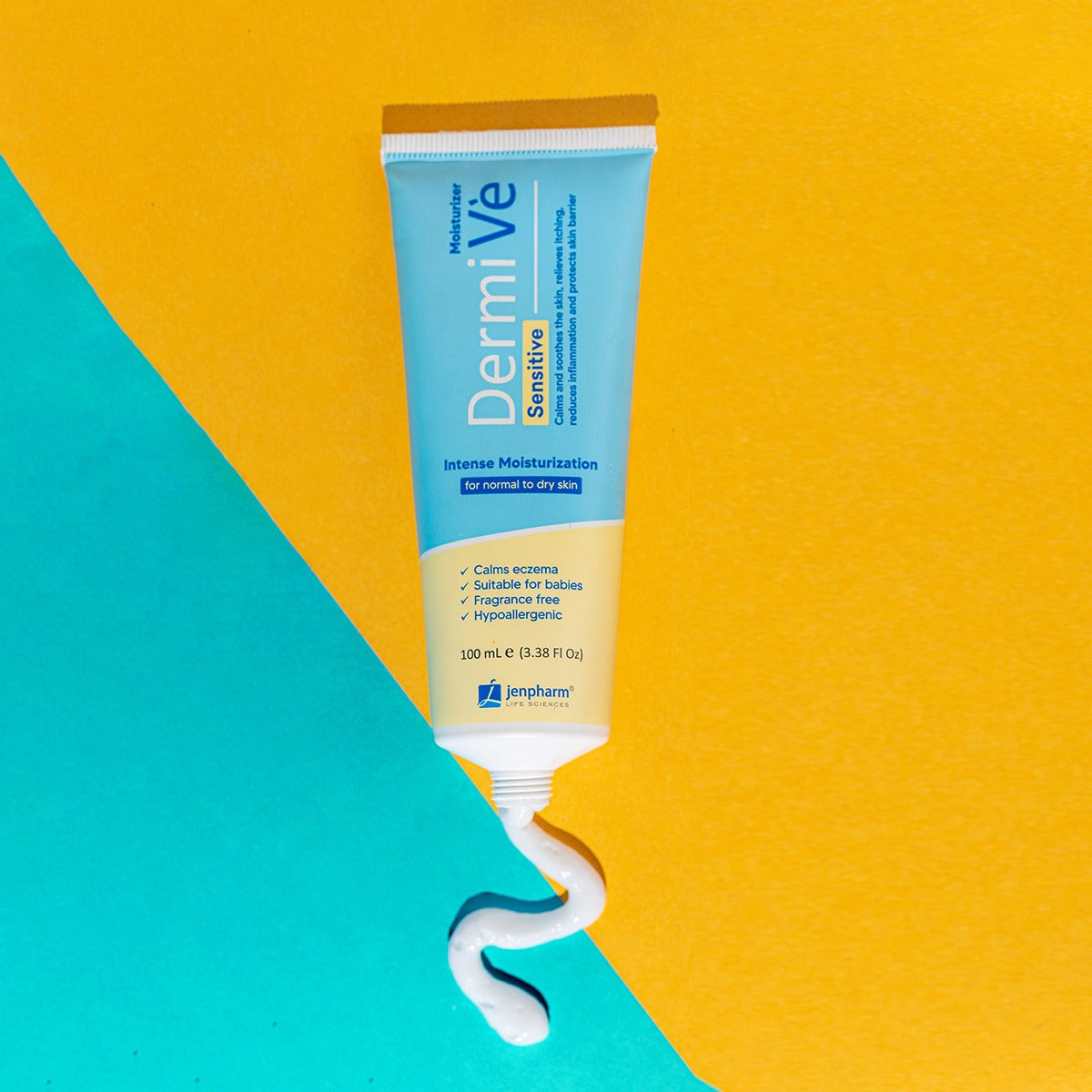 Jenpharm Dermive Sensitive Moisturizer 100ml for Dry, Irritated & Sensitive Skin Ceramides + Hyaluronic Acid Formula