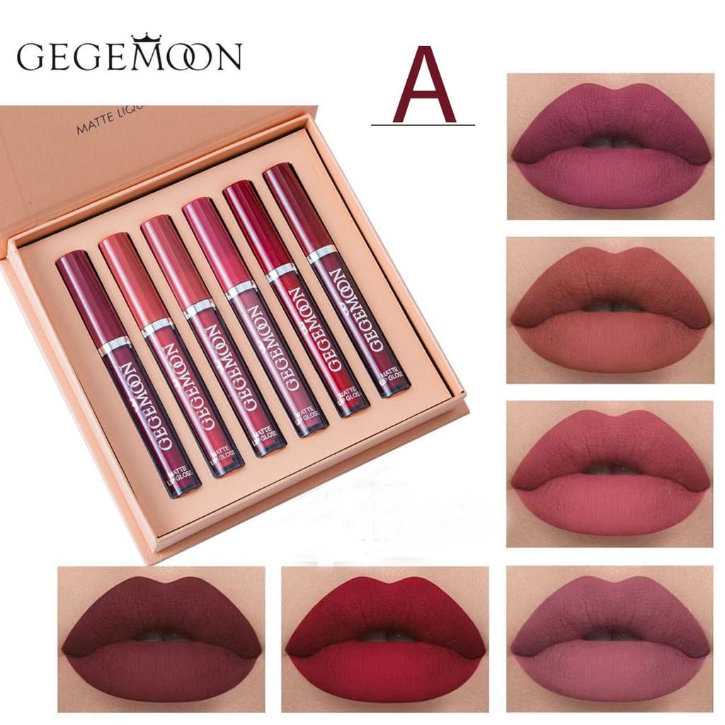 GEGEMOON 6 Colors Long Lasting Velvet Lips Tint Liquid