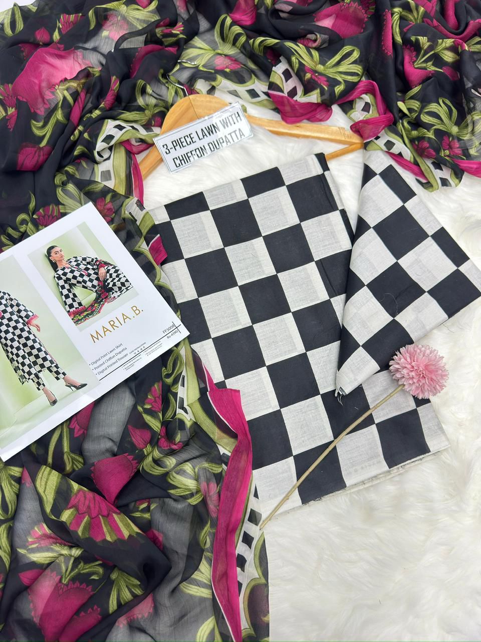 Chiffon Duppata 3pc Lawn Collection( Mix brands)