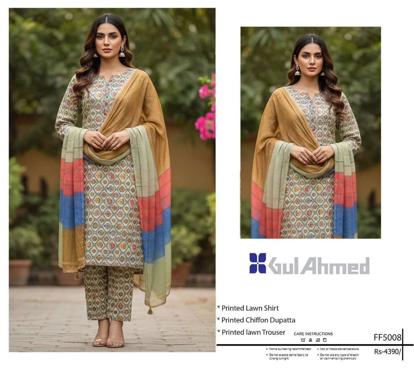 Chiffon Duppata 3pc Lawn Collection( Mix brands)
