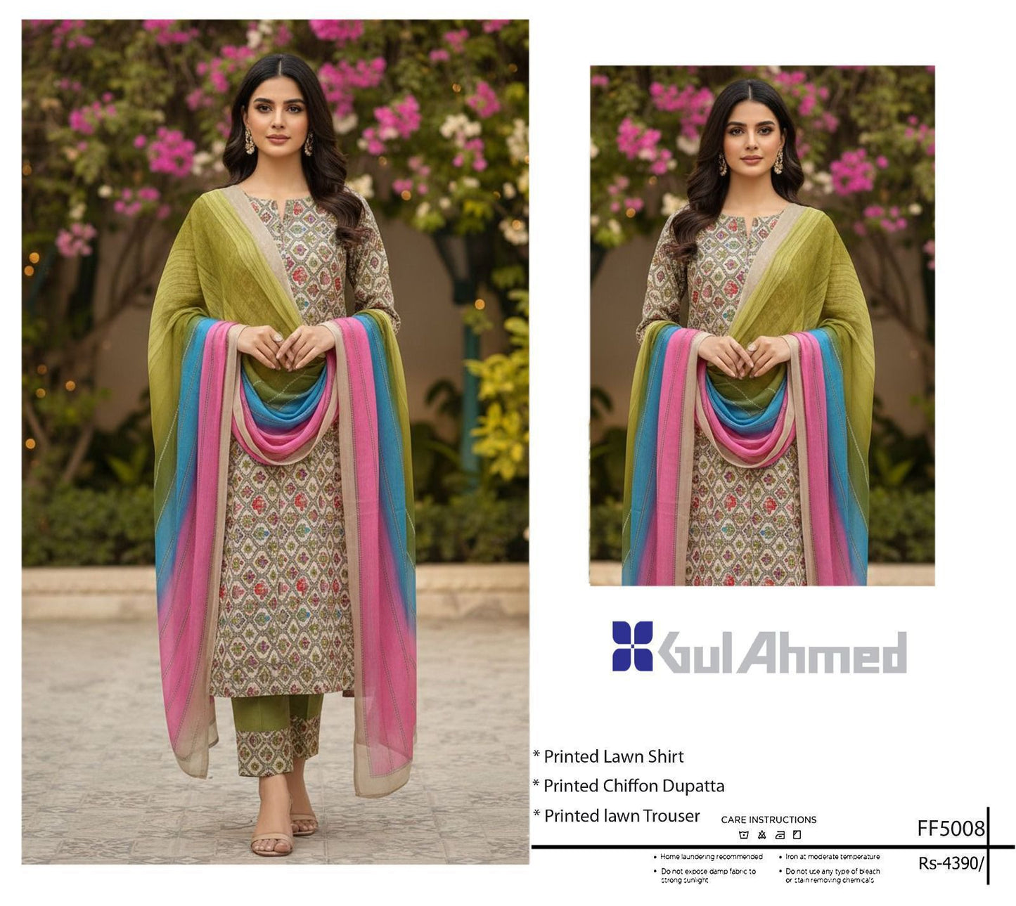 Chiffon Duppata 3pc Lawn Collection( Mix brands)