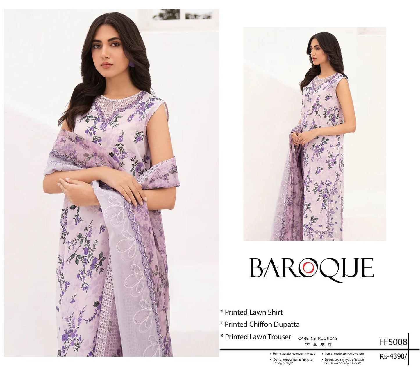 Chiffon Duppata 3pc Lawn Collection( Mix brands)