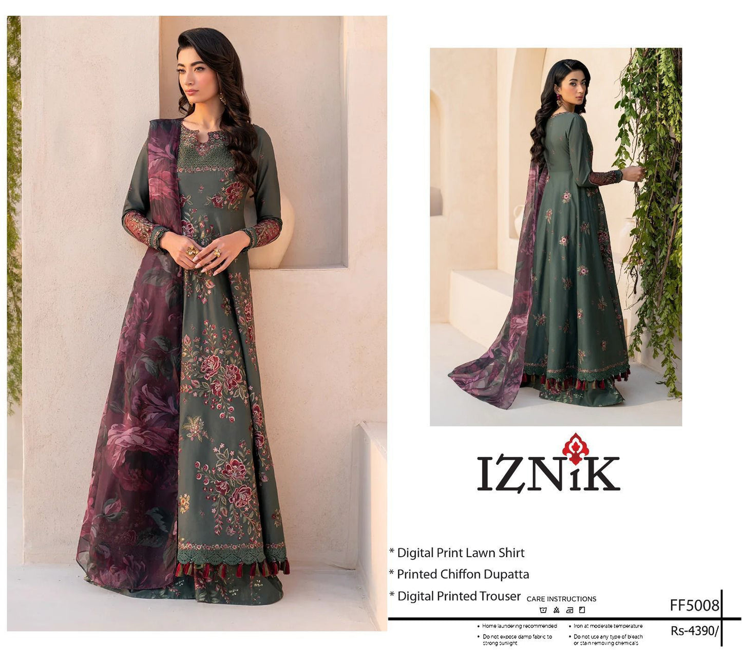 Chiffon Duppata 3pc Lawn Collection( Mix brands)