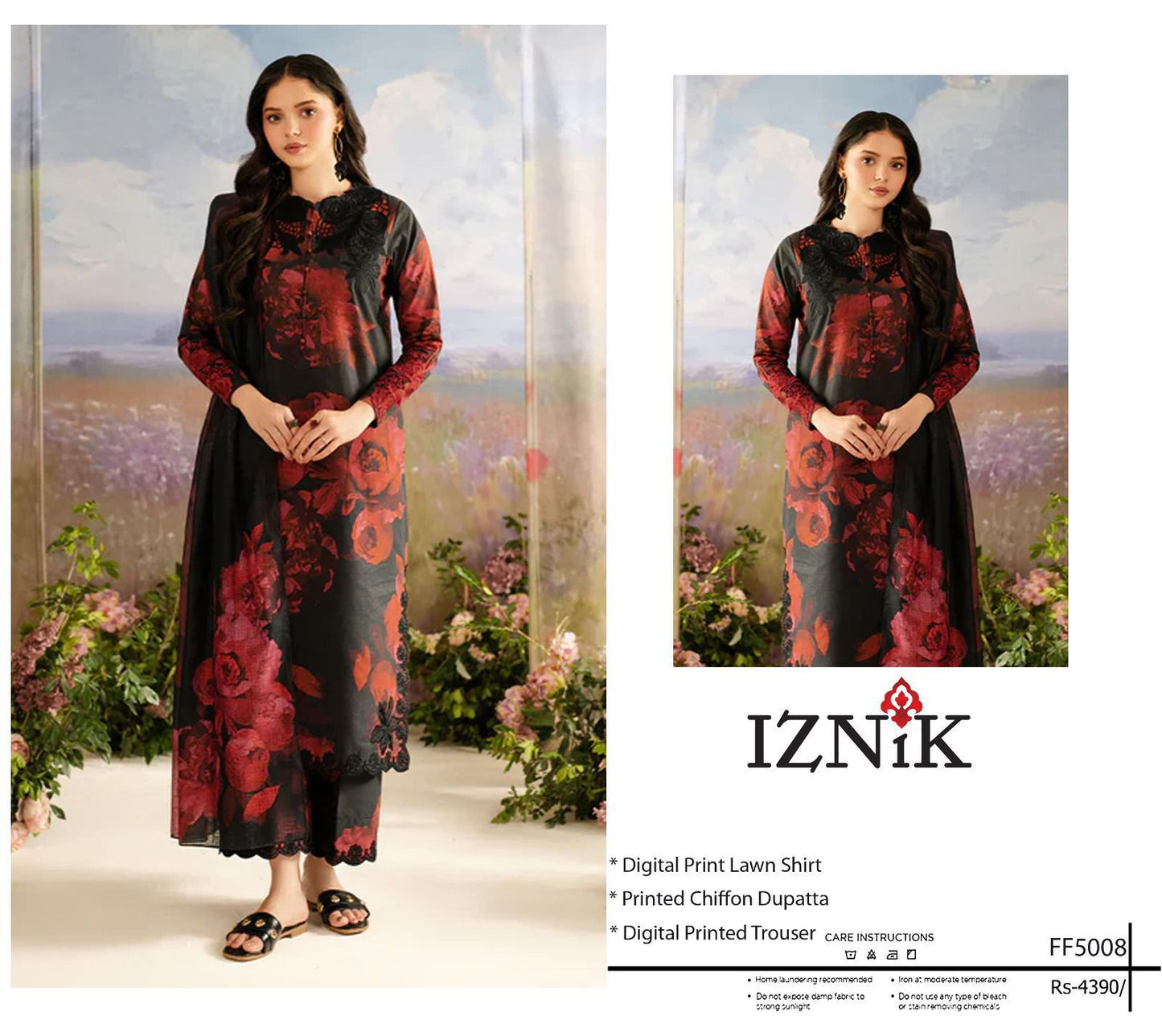 Chiffon Duppata 3pc Lawn Collection( Mix brands)