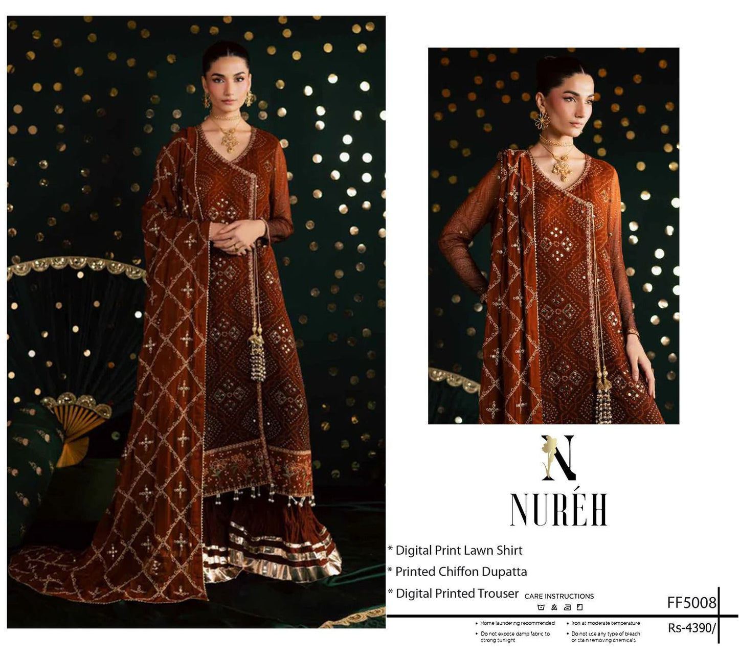 Chiffon Duppata 3pc Lawn Collection( Mix brands)