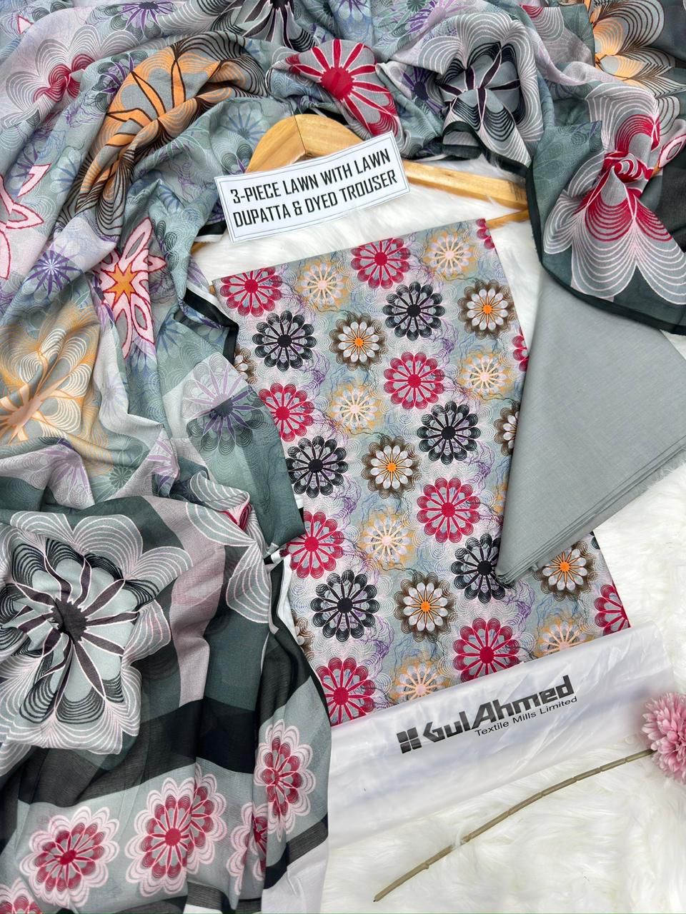 GUL AHMAD 3 piece Print Vol