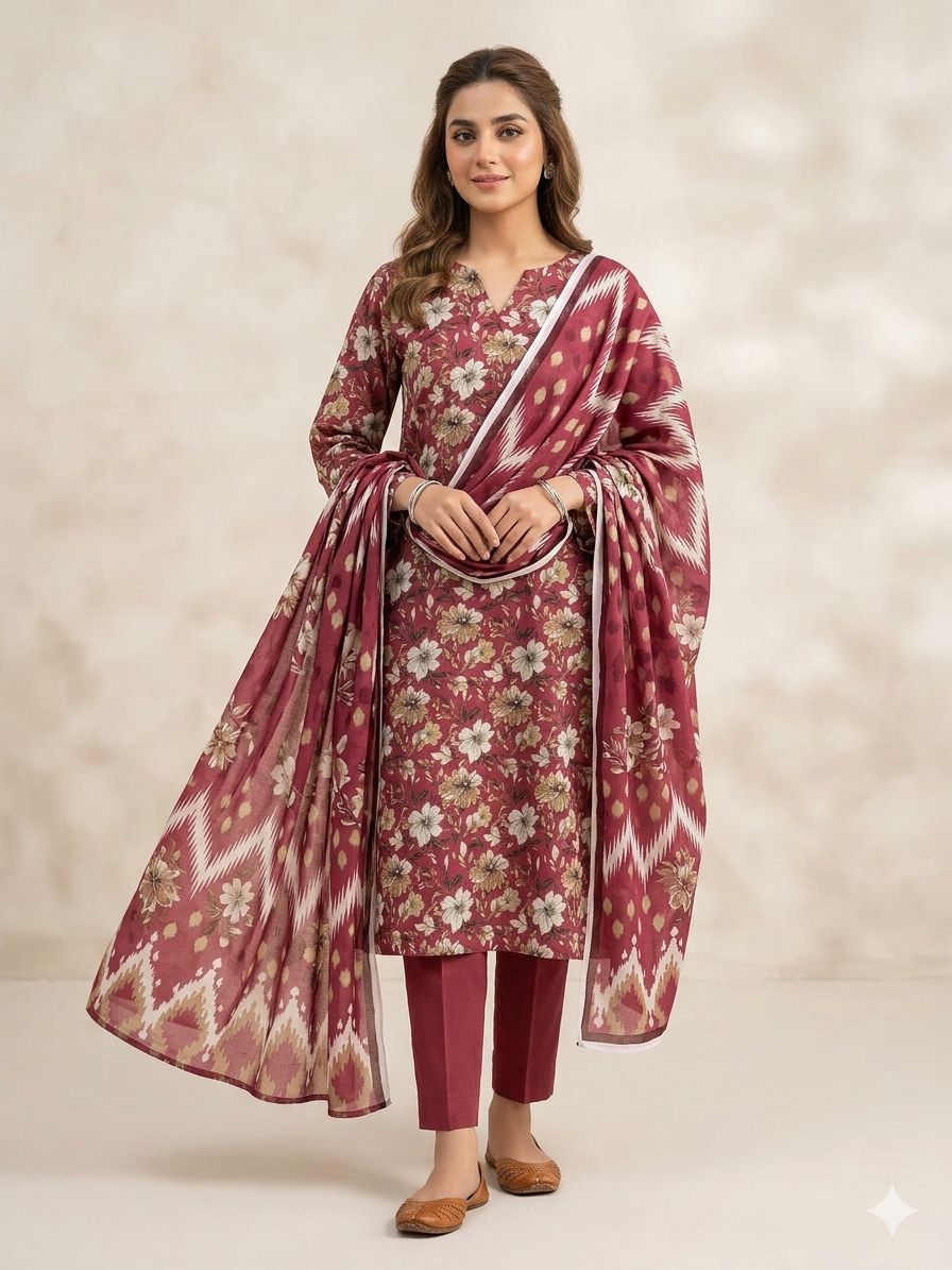 GUL AHMAD 3 piece Print Vol