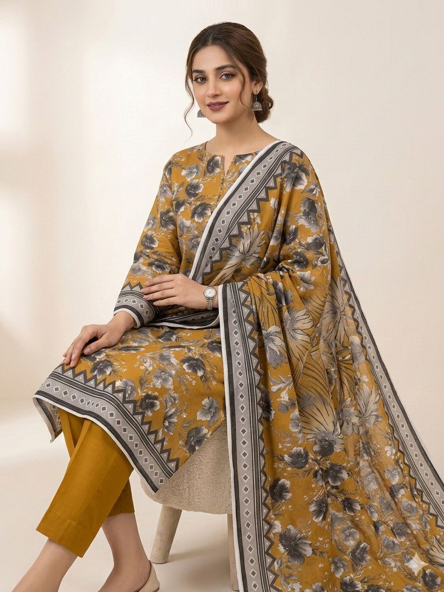 GUL AHMAD 3 piece Print Vol