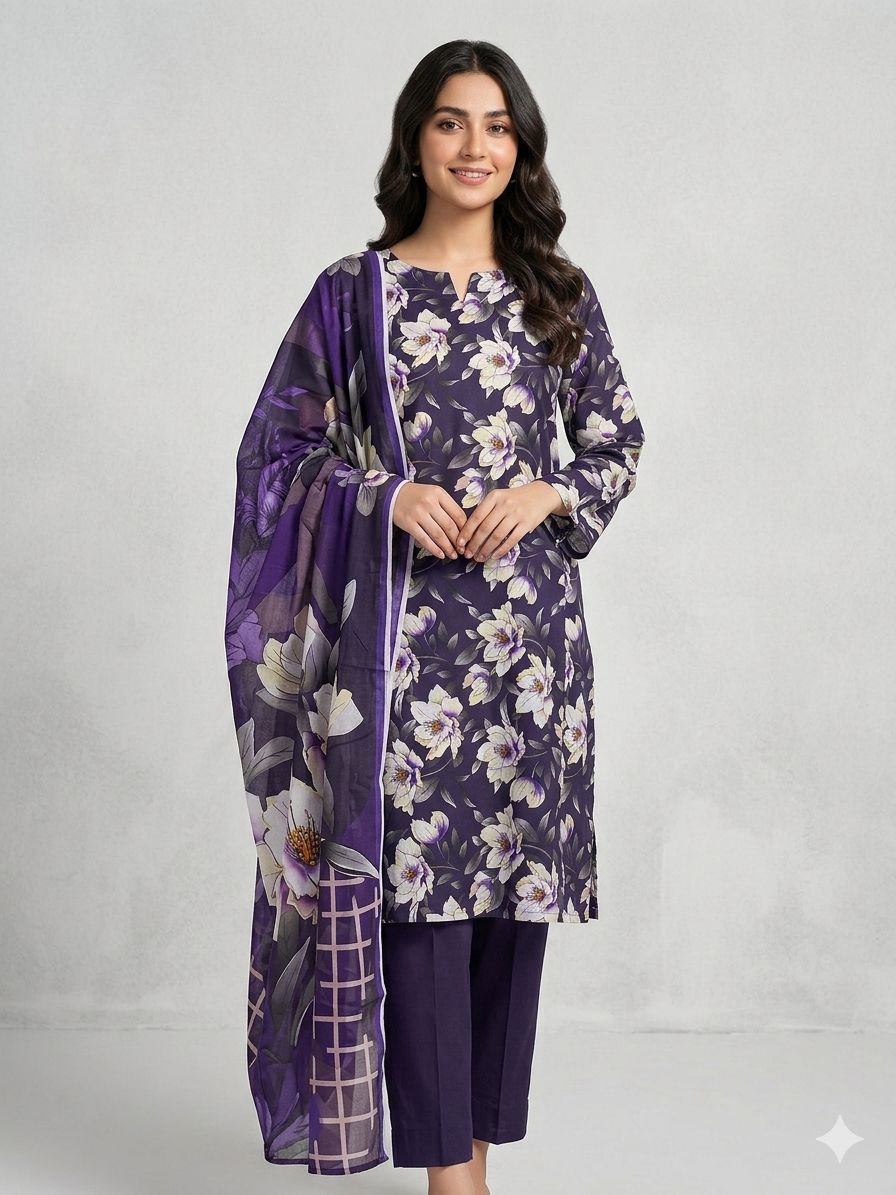 GUL AHMAD 3 piece Print Vol