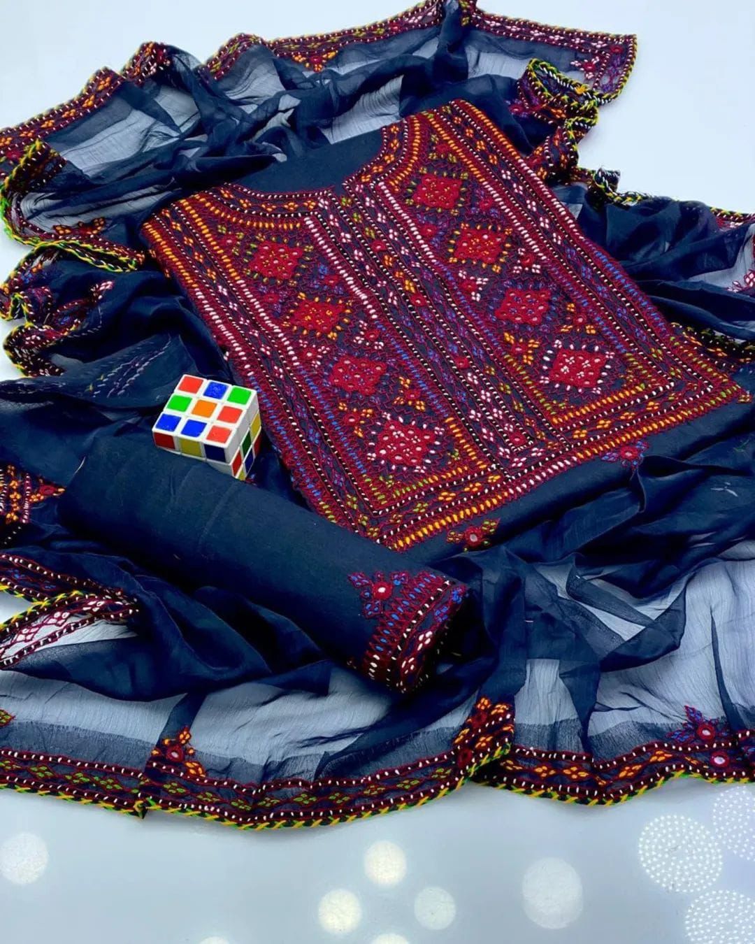 Celebrate this Eid with premium Handcrafted Balochi Collection featuring mirror work and hand embroidery work