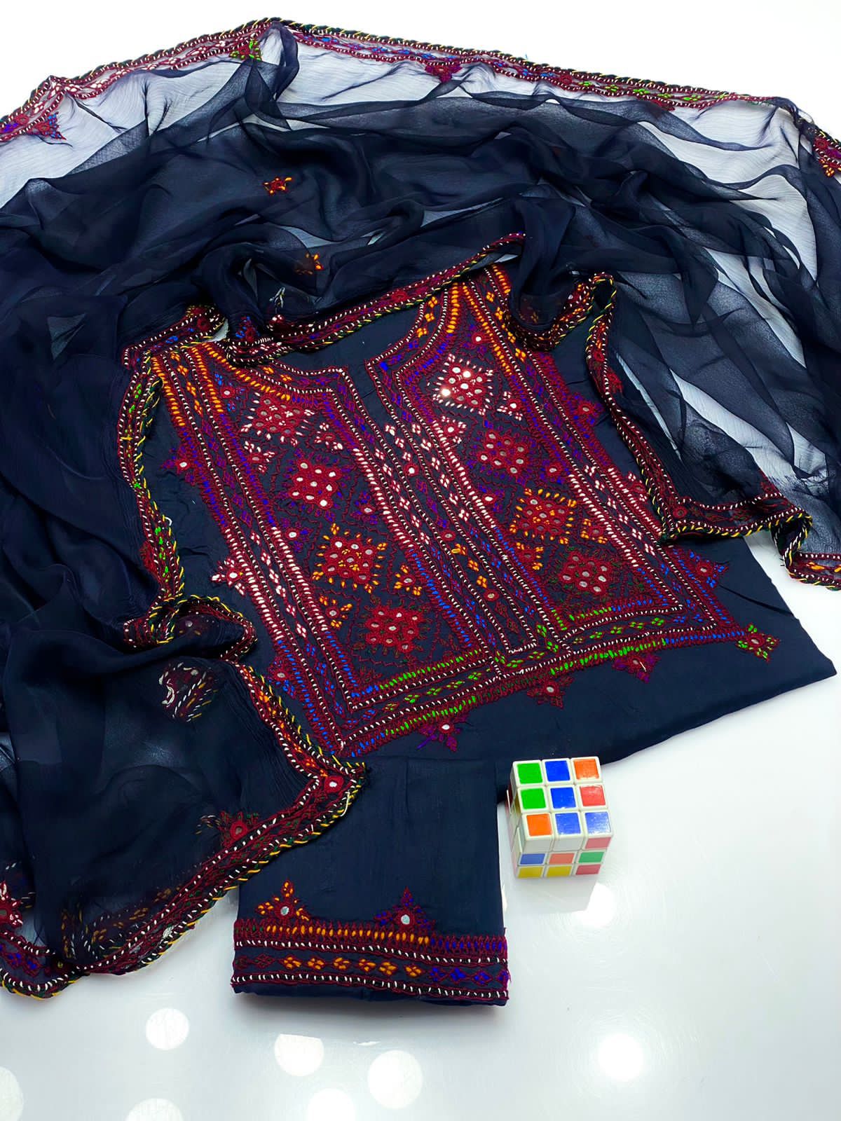 Celebrate this Eid with premium Handcrafted Balochi Collection featuring mirror work and hand embroidery work