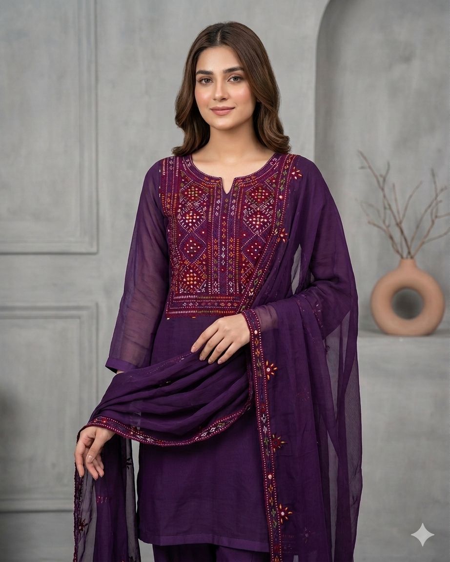 Celebrate this Eid with premium Handcrafted Balochi Collection featuring mirror work and hand embroidery work