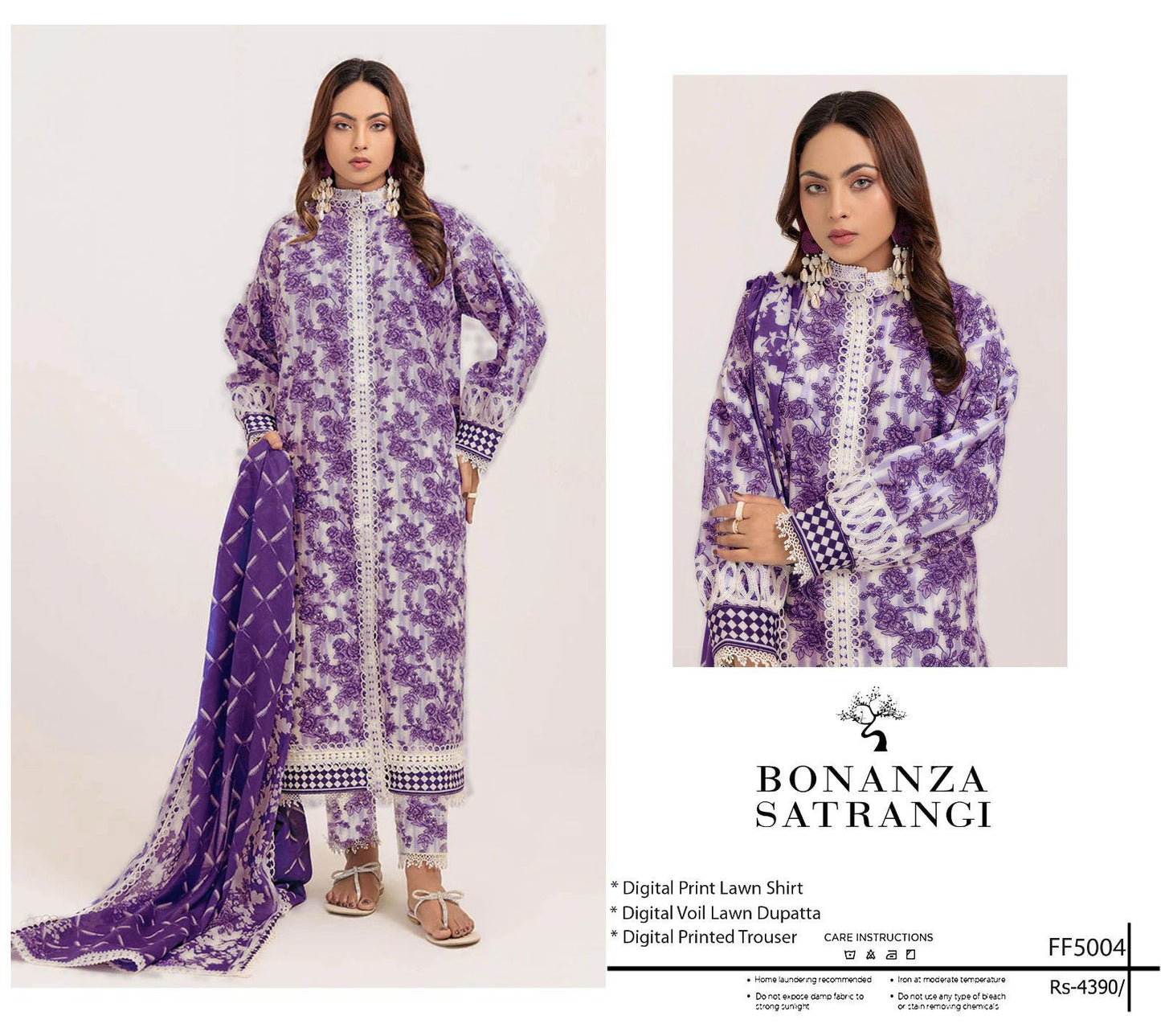 BONANZA SATRANGI 3 piece Print Vol