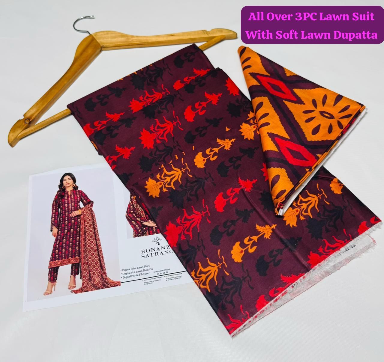 BONANZA SATRANGI 3 piece Print Vol