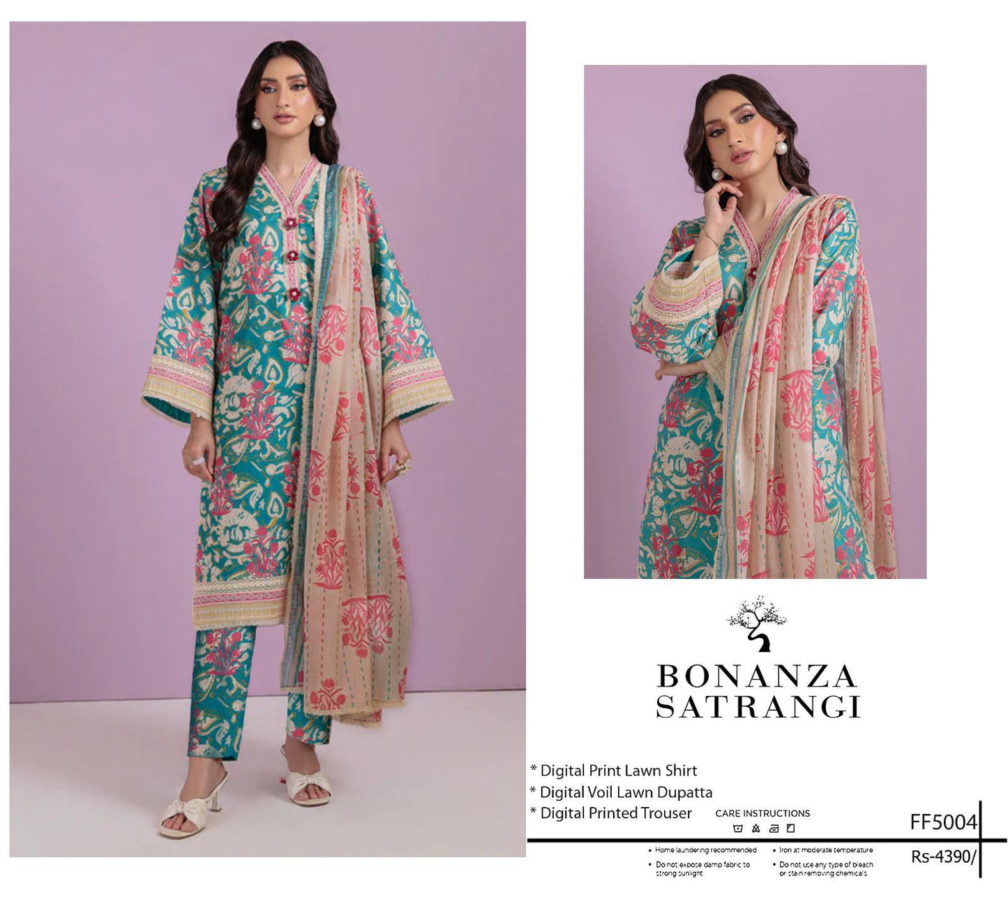 BONANZA SATRANGI 3 piece Print Vol