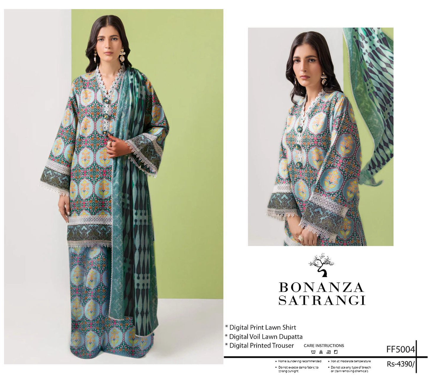 BONANZA SATRANGI 3 piece Print Vol