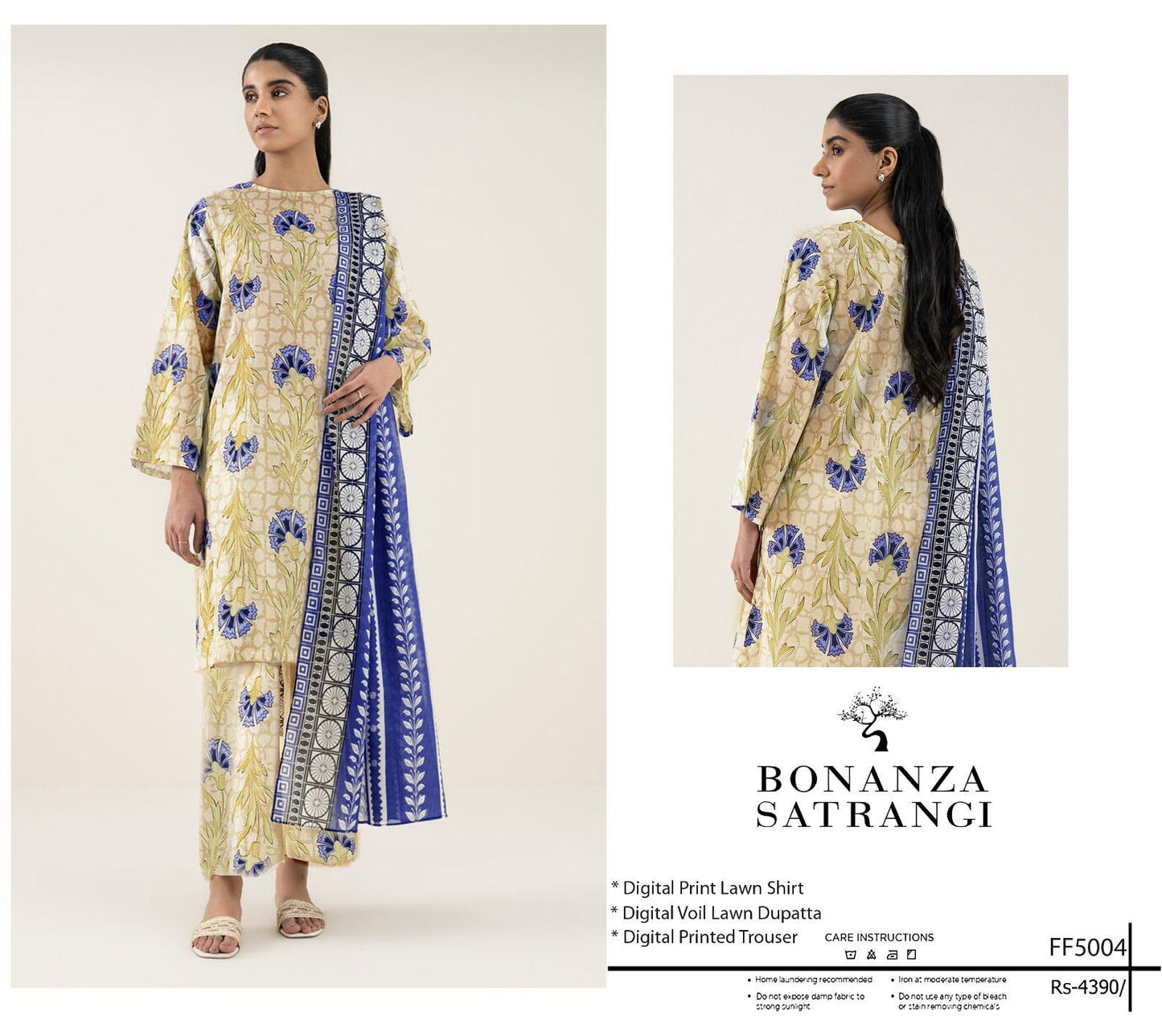 BONANZA SATRANGI 3 piece Print Vol