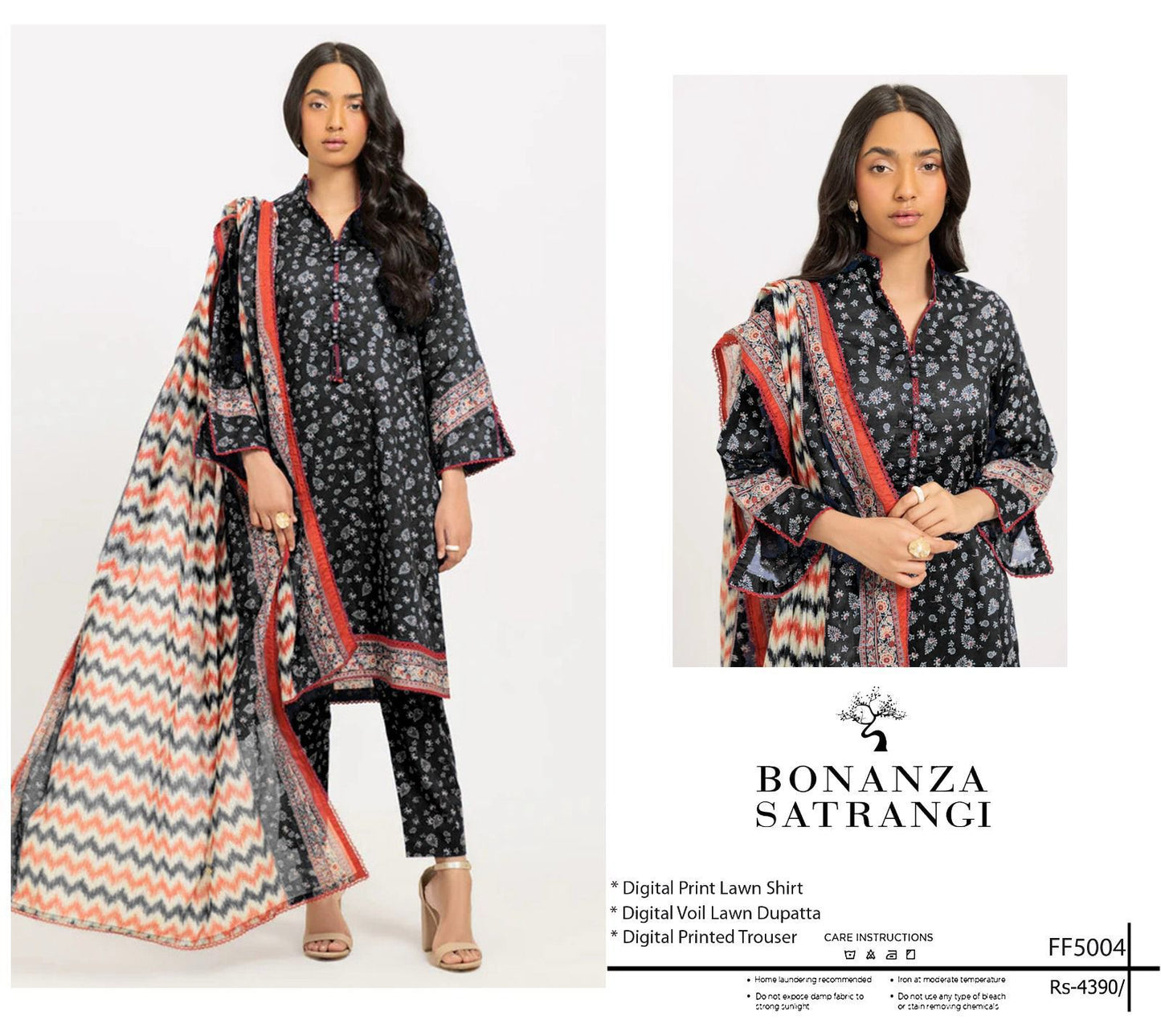 BONANZA SATRANGI 3 piece Print Vol