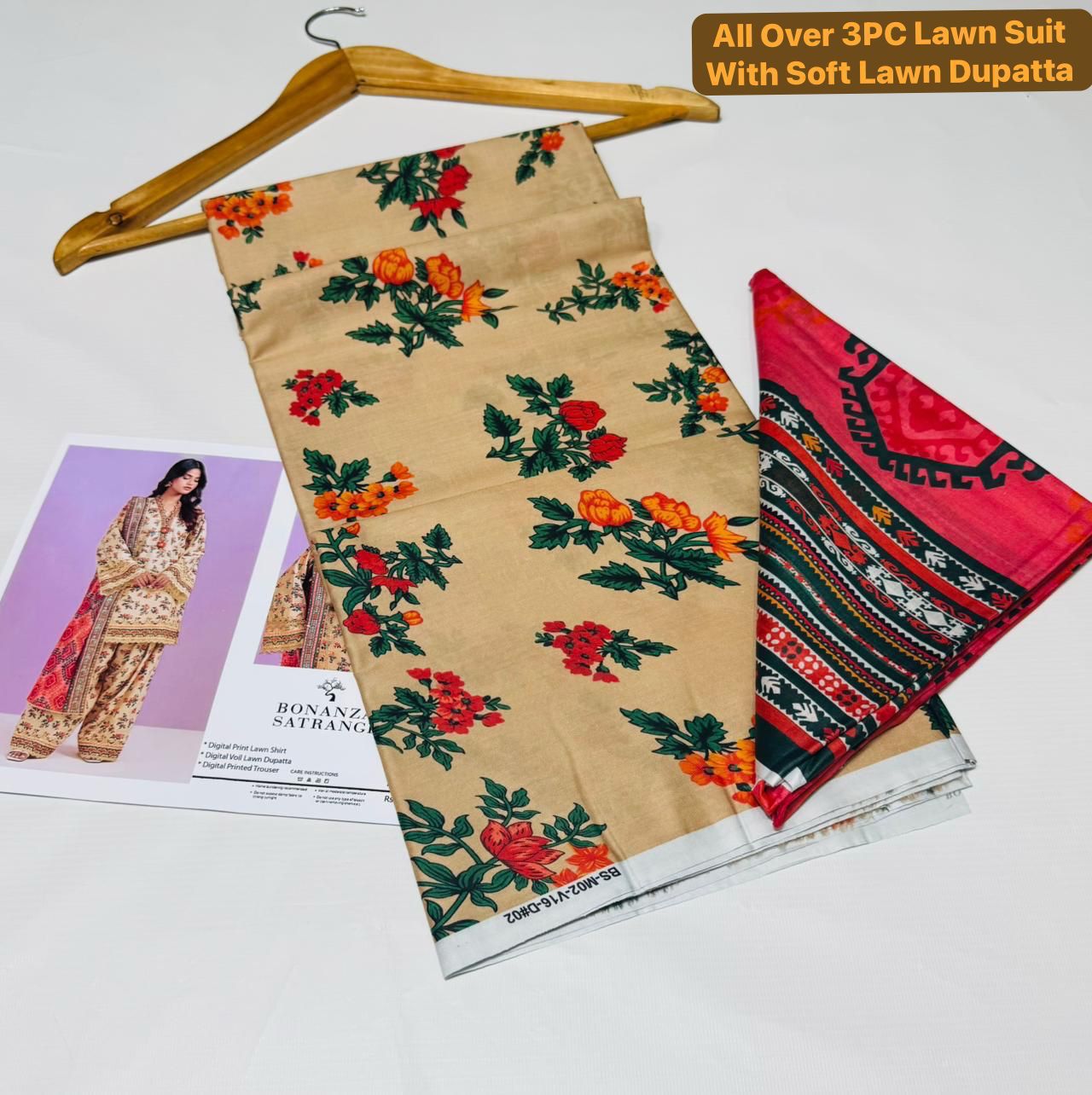 BONANZA SATRANGI 3 piece Print Vol