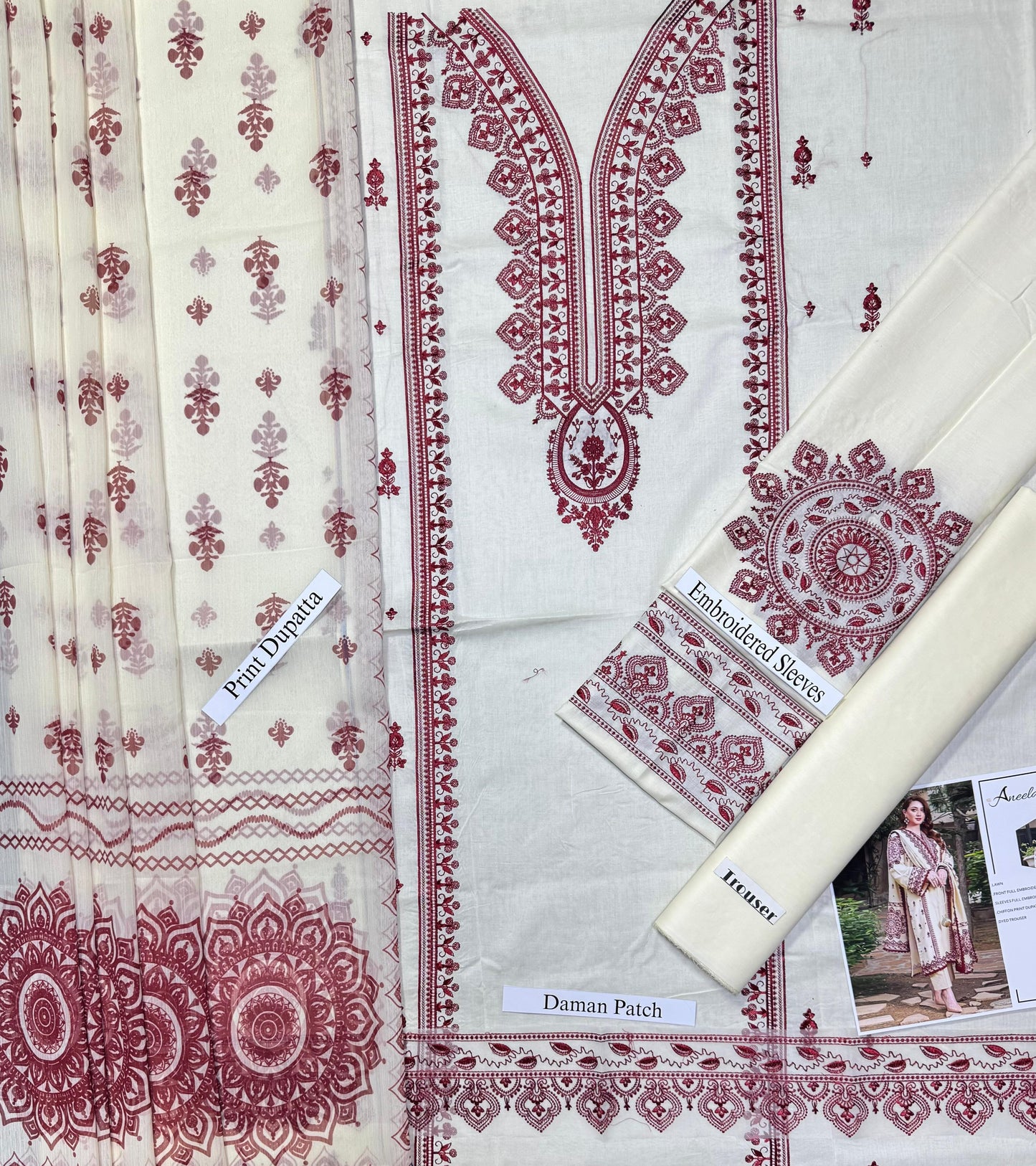 BRAND ANEELA,S” : FRONT FULL EMBROIDERED LAWN