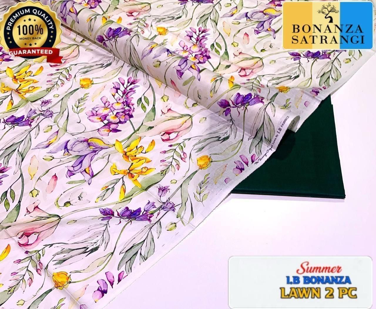 Printed 2pc Collection :  (IB BONANZA ORGINAL LAWN 2026 OPENING😍)