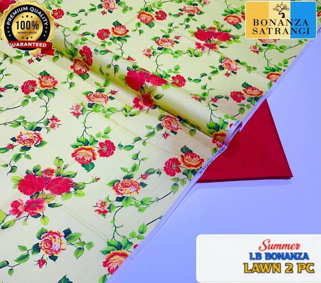 Printed 2pc Collection :  (IB BONANZA ORGINAL LAWN 2026 OPENING😍)