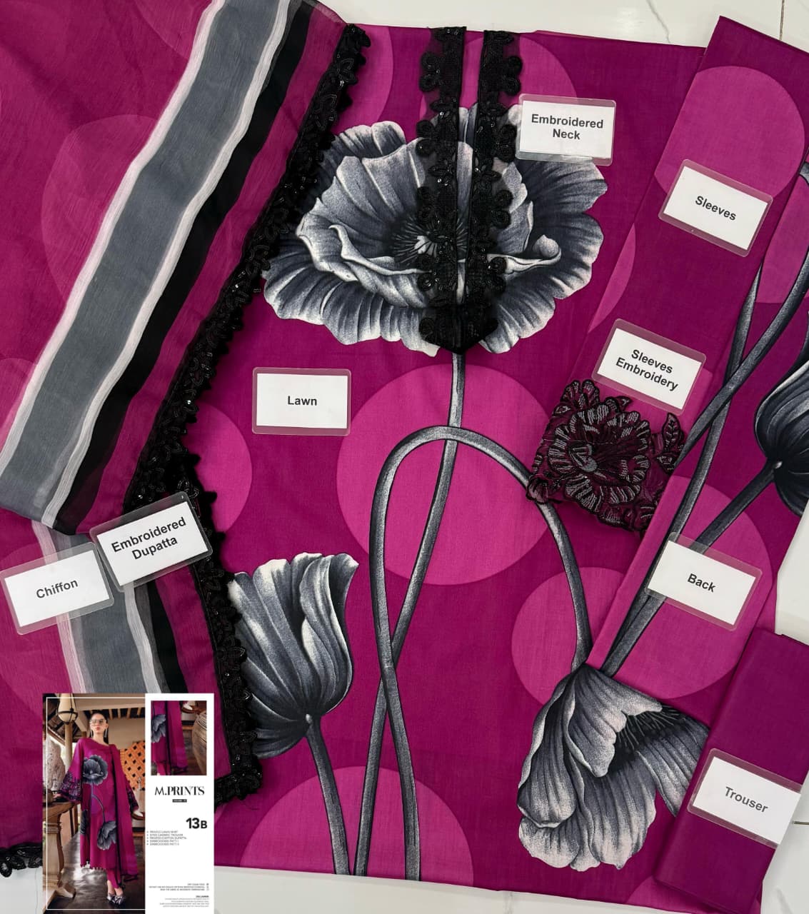 ☆Brand Name : MARIA.B☆  ☆Fabric Details : Lawn & Chiffon☆