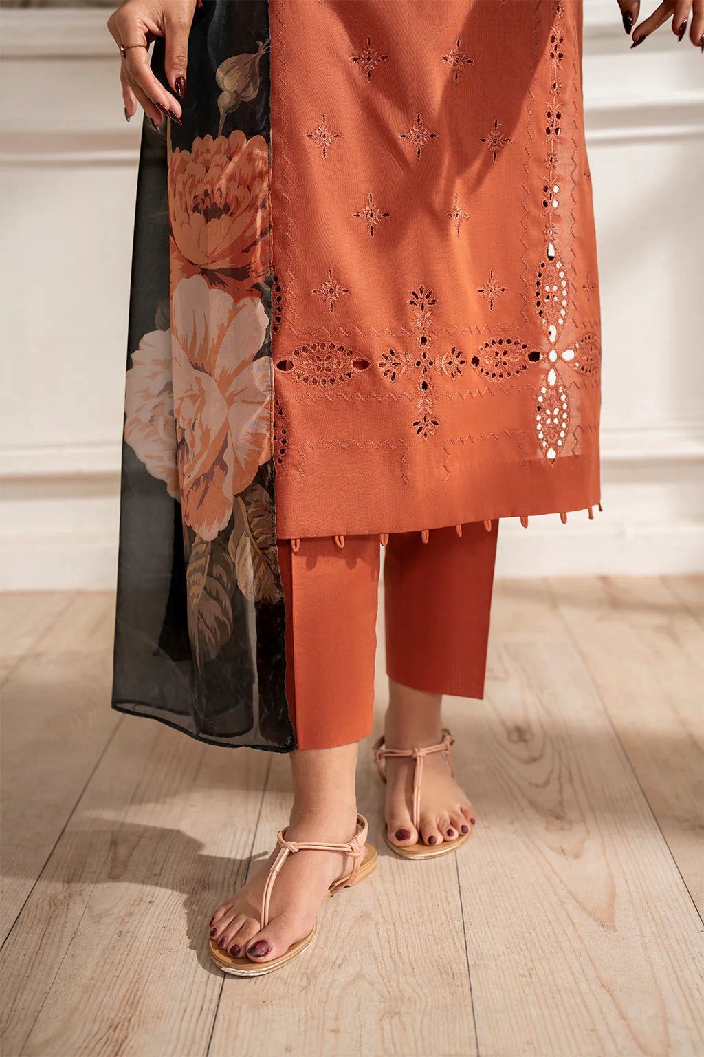 Neck Heavy Embroidered + Front Full Heavy Multi-Head Chikenkari Embroidered