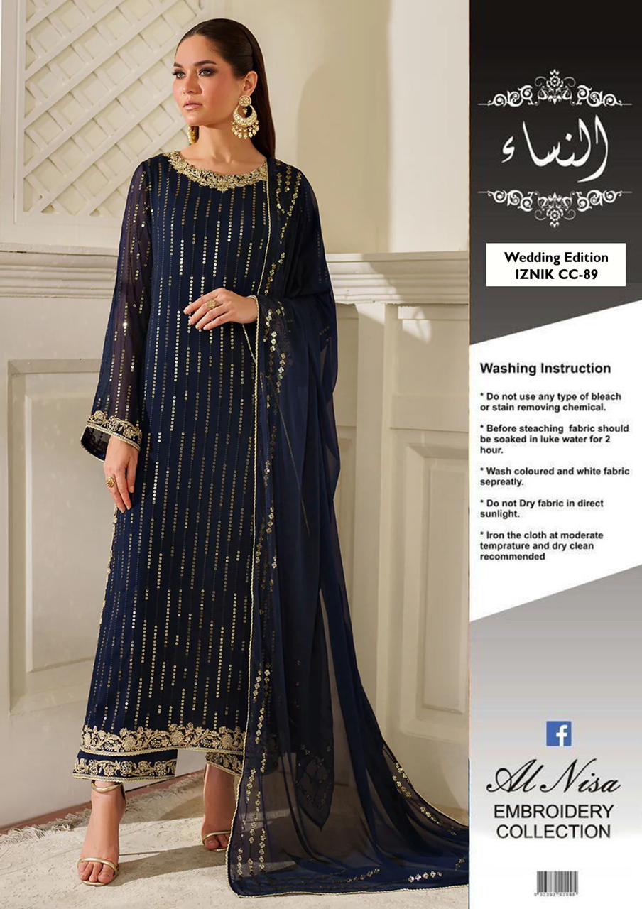 ☆Brand Name : Iznik☆  ☆Design Code : CC-89☆  ☆Fabric Details : Chiffon & Malai☆