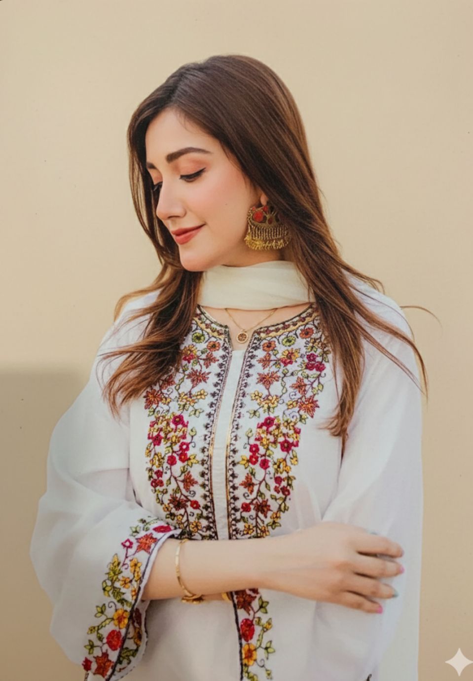 ALLHAMDULILLAH SUMMER COLLECTION  Front Full Heavy Embroidered with thread