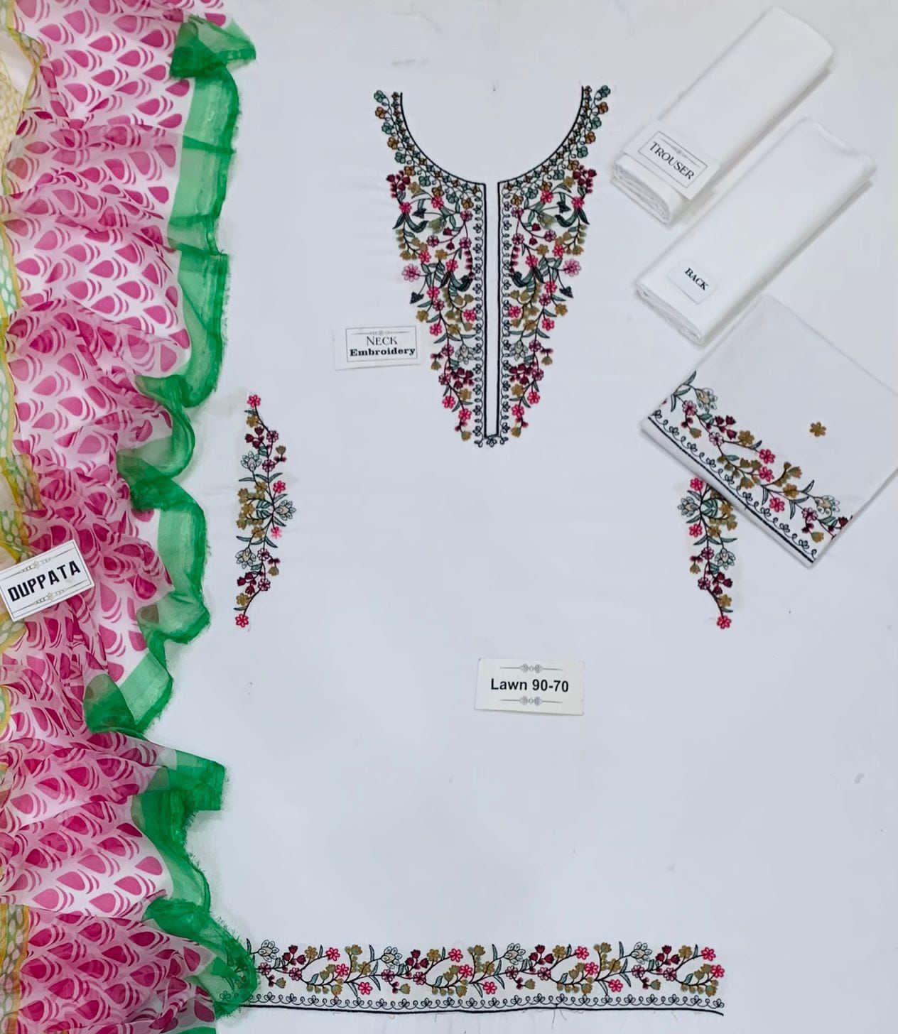 ALLHAMDULILLAH SUMMER COLLECTION  Front Full Heavy Embroidered with thread