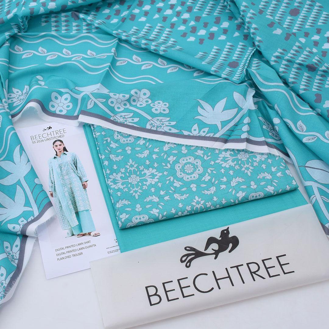 Beechtree : Digital Lawn Shirt, Plain Dyed Trouser &amp; Digital Lawn Dupatta!