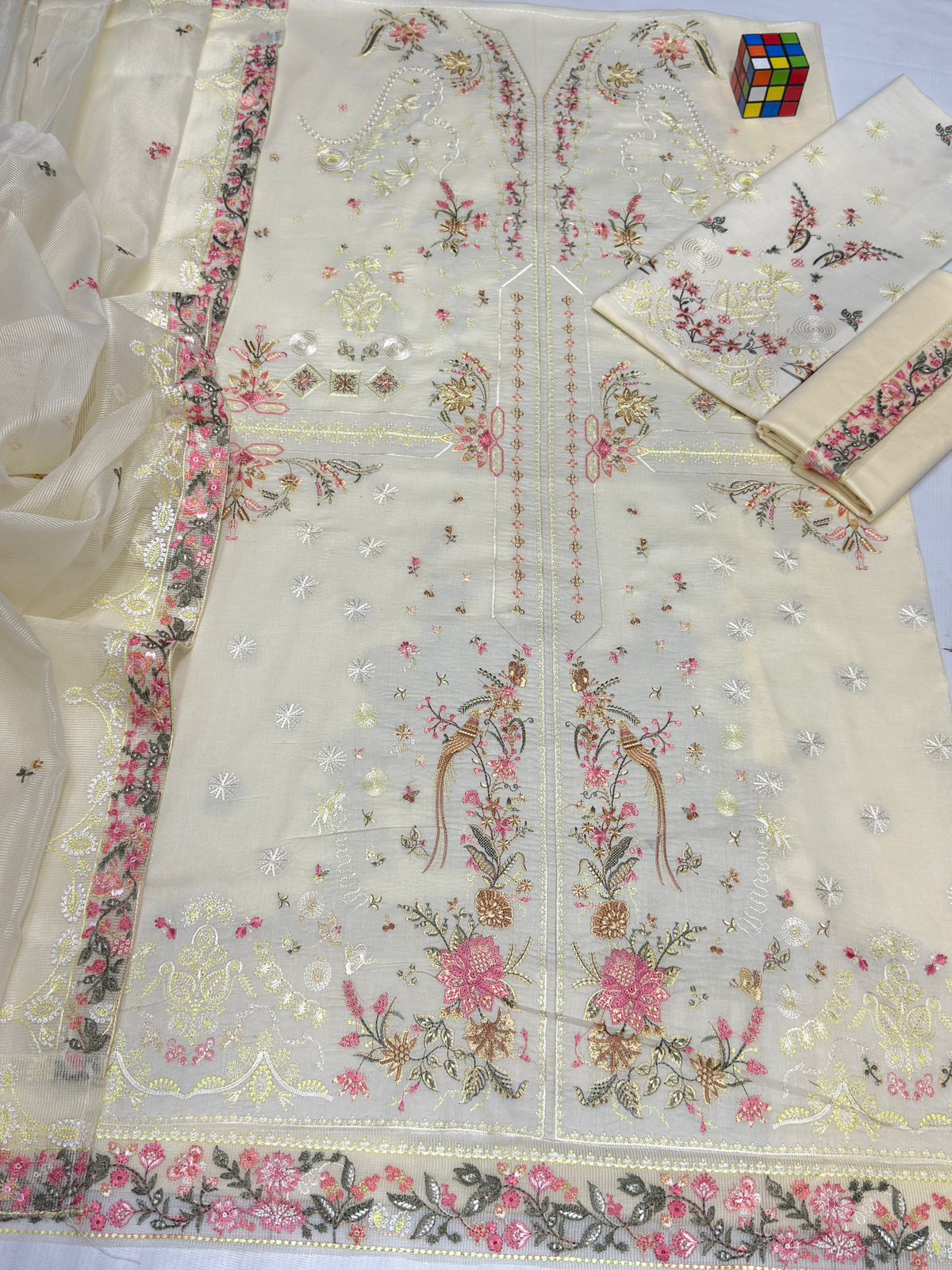 Stuff: Best Quality Pure Airjet lawn 90/70   Front Full Heavy Embroidered with thread