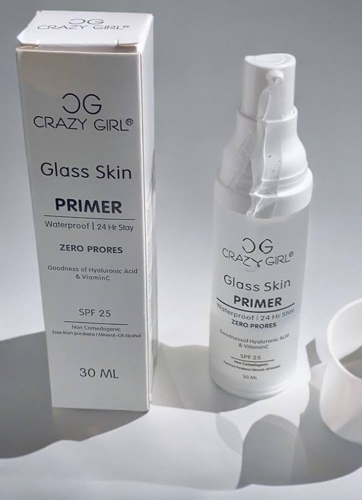 Crazy Girl Glass Skin Primer: Pore-Blurring, Hydrating & Illuminating Primer for a Flawless, Glass-Like Finish | 30ml